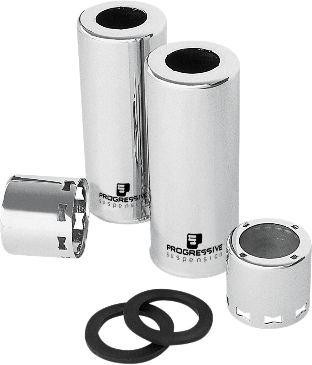 Progressive Suspension custom lühikesed amortisaatorikatted, kroom