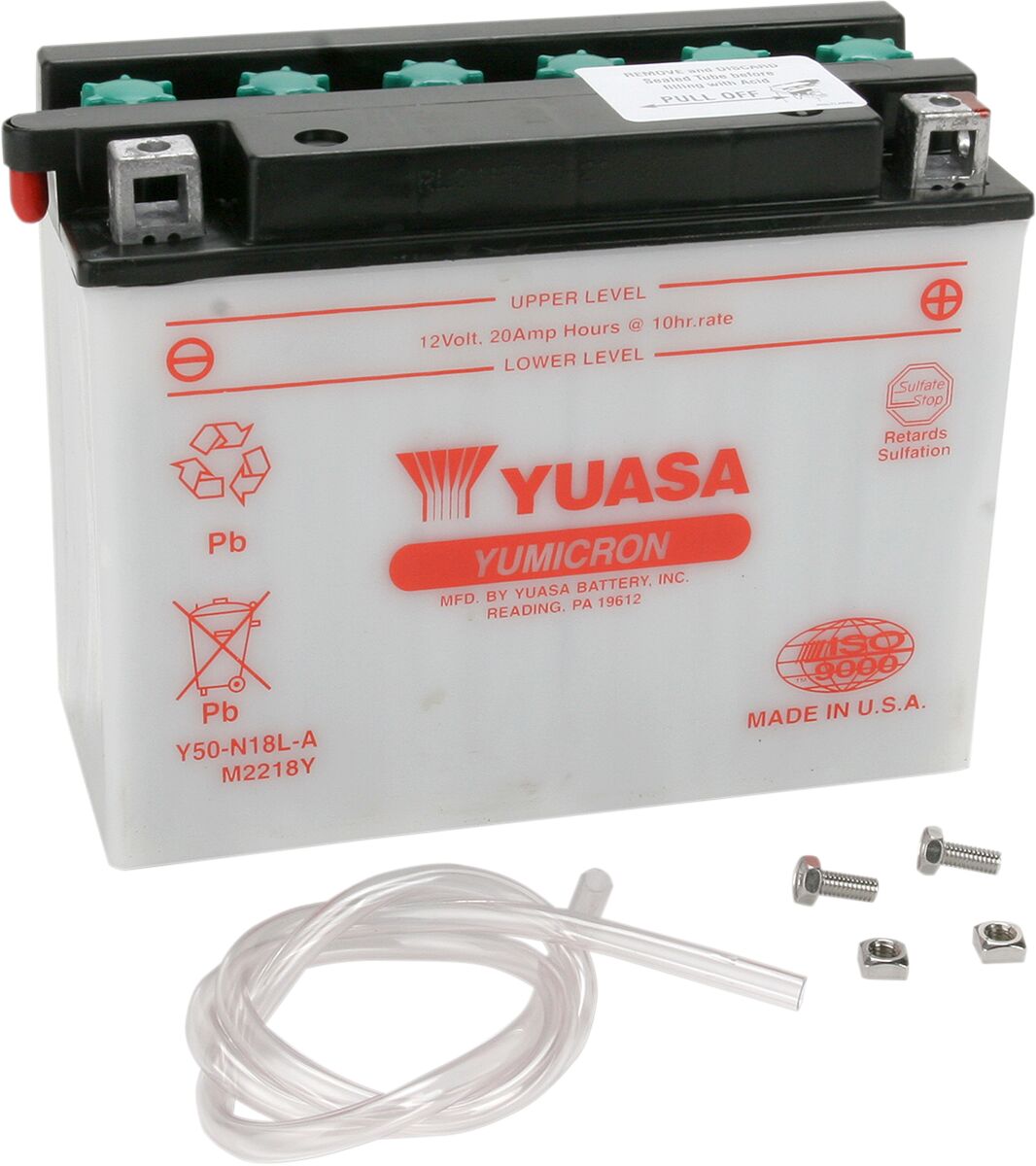 Aku Yumicron 12V, 205,74 mm x 89 mm x 160,02 mm, tavaline pliihappe asendus, läbipaistev