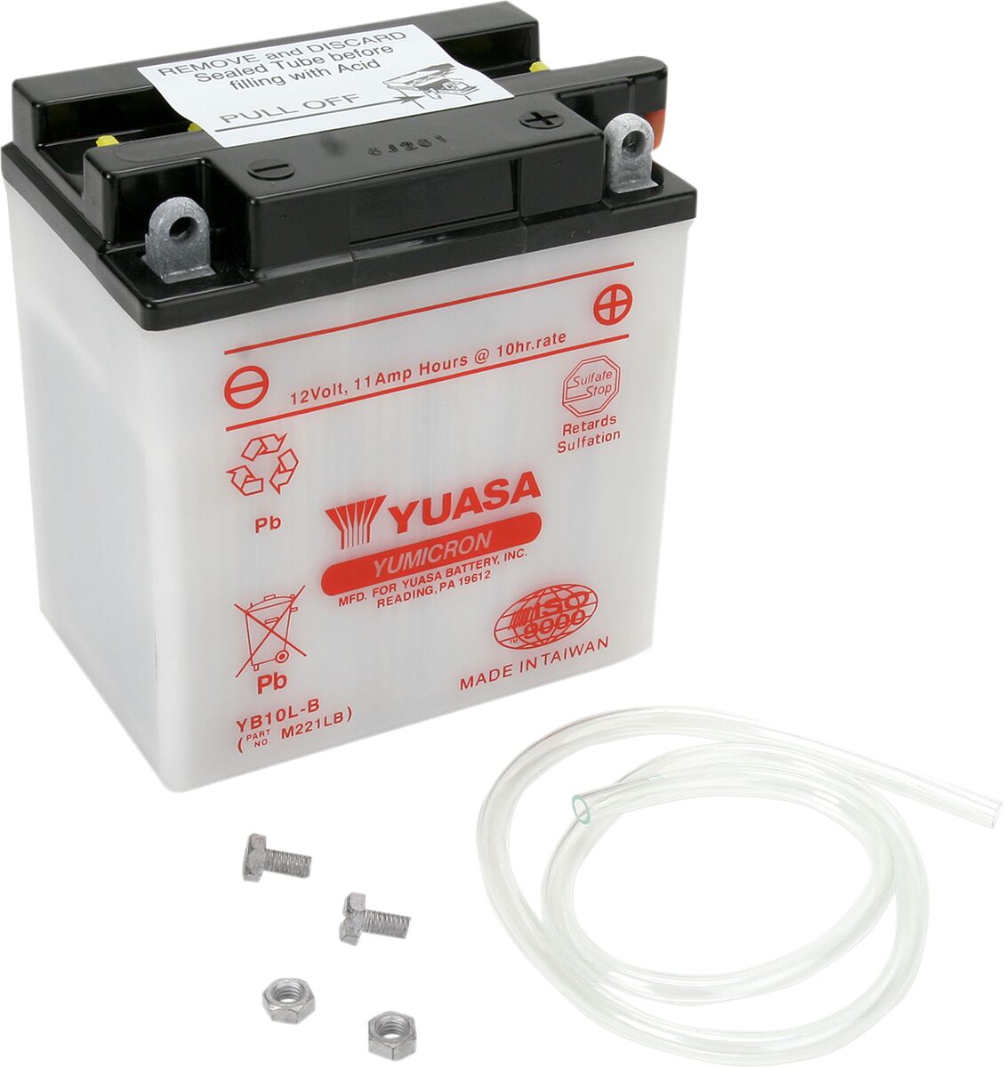 Aku Yumicron 12V, 134,62 mm x 89 mm x 145 mm, tavaline pliihappe asendus, läbipaistev