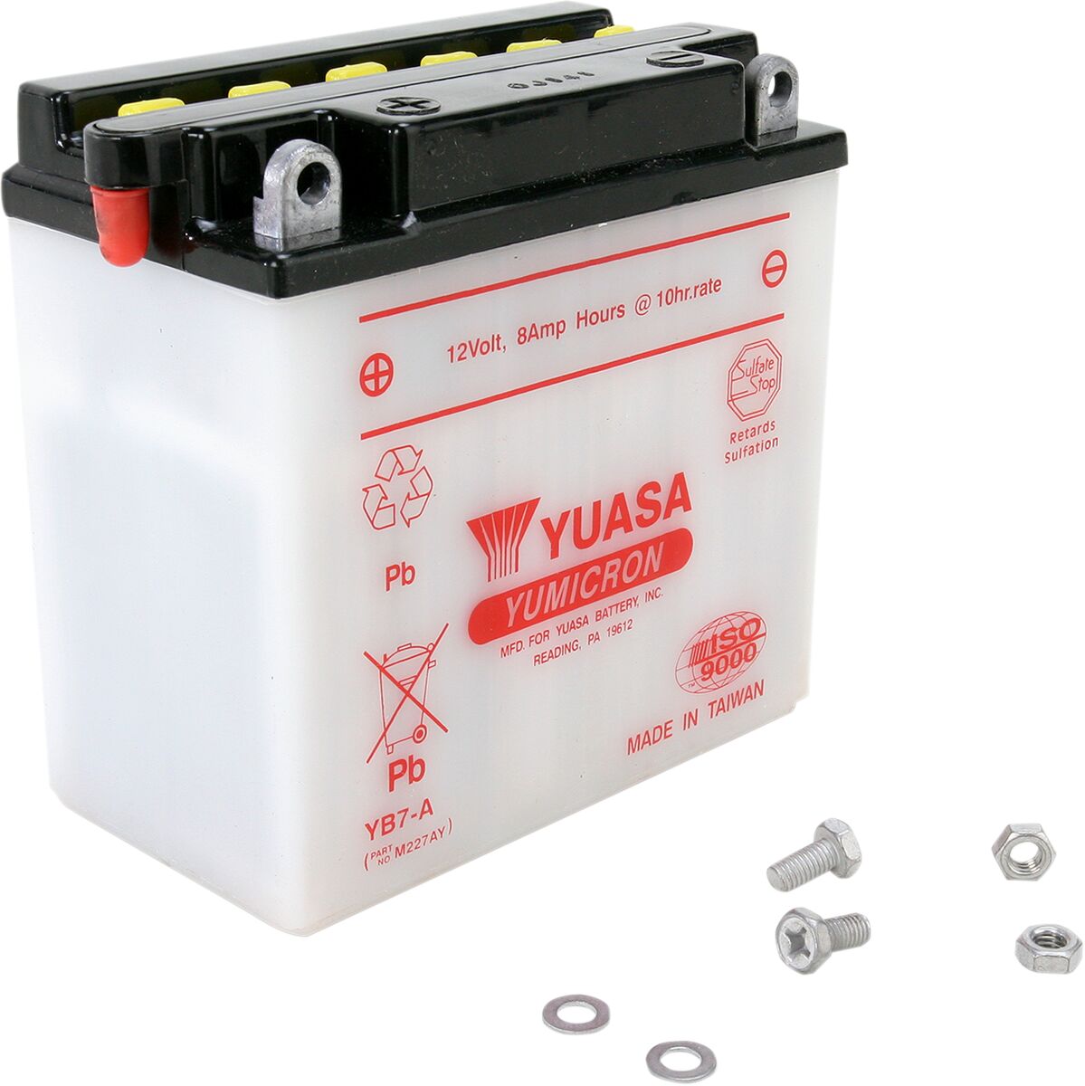 Aku Yumicron 12V, 134,62 mm x 75 mm x 133 mm, tavaline pliihappe asendus, läbipaistev