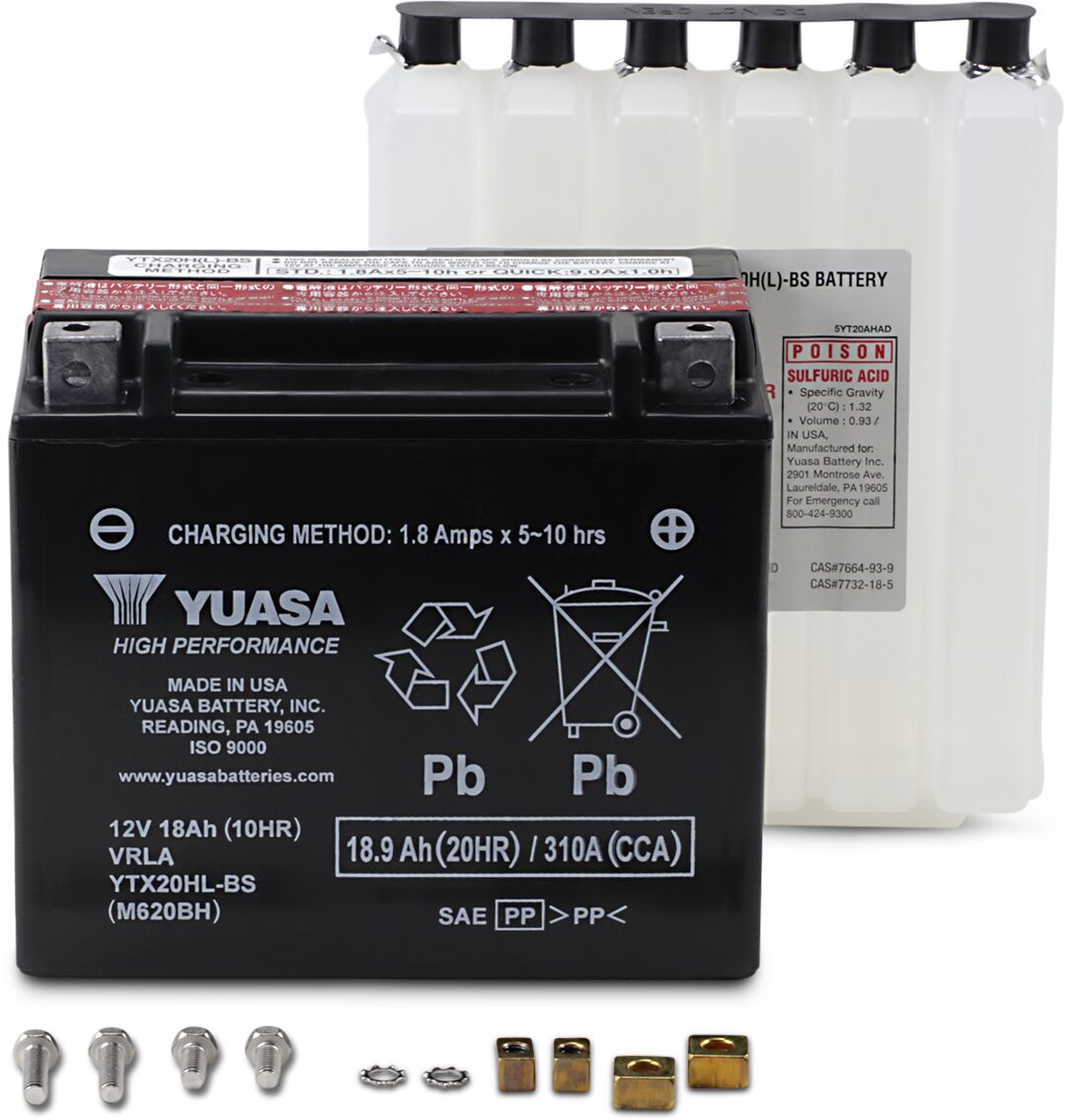 Aku YTX® 12V, 172,72 mm x 86 mm x 155 mm, pliihape, hooldusvaba, asendus, must