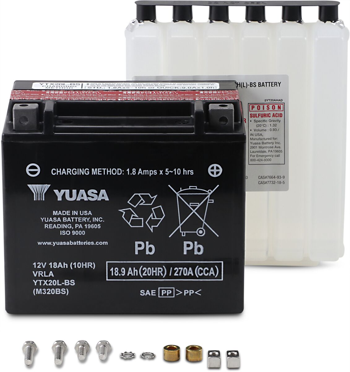 Aku YTX® 12V, 172,72 mm x 86 mm x 155 mm, pliihape, hooldusvaba, asendus, must